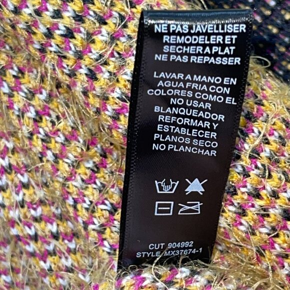 NWT Small Max Sport LA Boho B&W/Gold/Pink Long Sweater Duster with front pockets - Picture 14 of 15